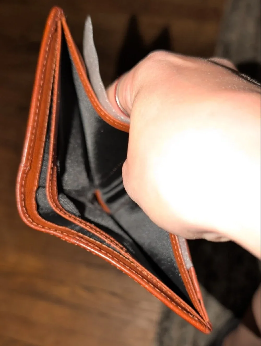 Banyanu Genuine Cowhide Leather Card Wallet - Cognac Brown